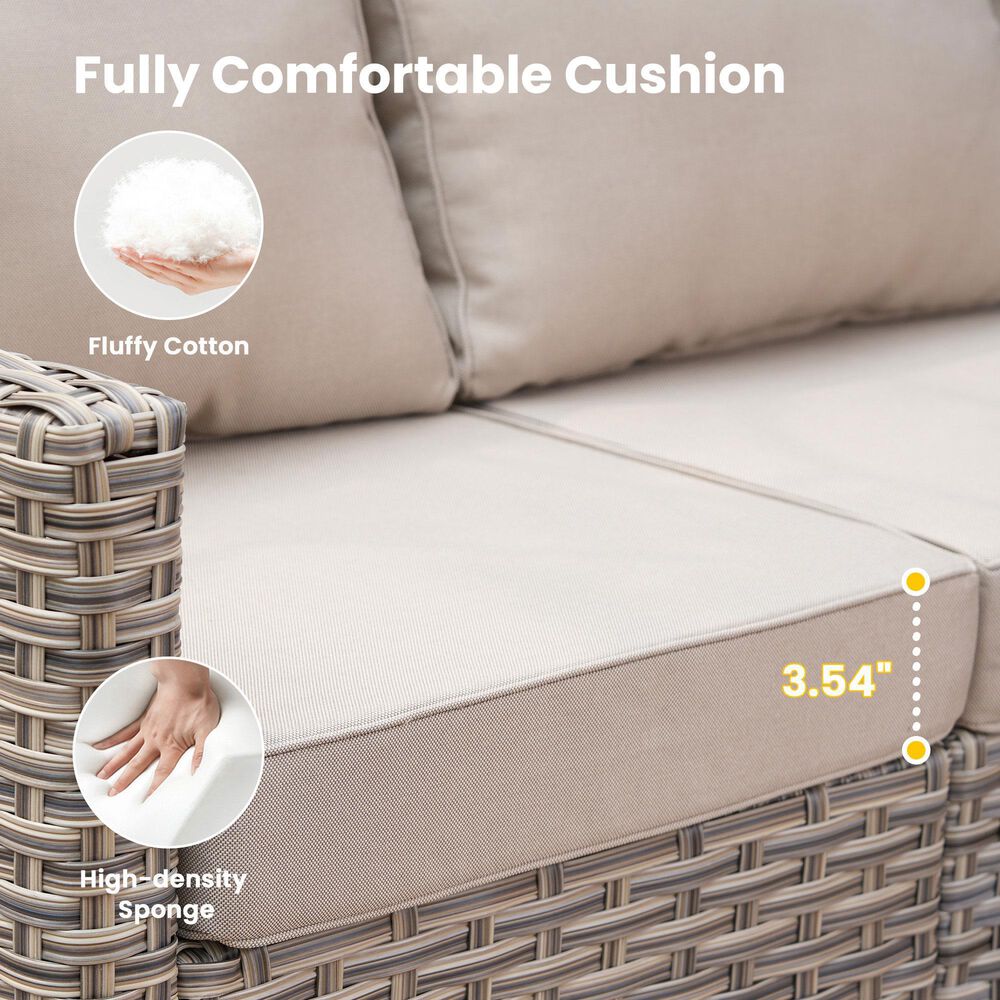 HOMLUX 9-Piece Patio Conversation Set in Beige, , large