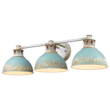 Golden Lighting Kinsley 3-Light Bath Vanity in Aged Galvanized and Teal, , large