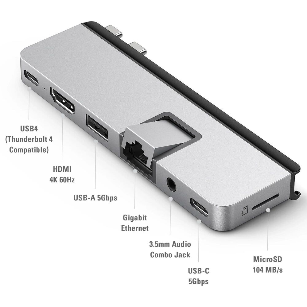 HyperDrive 5-Port USB-C Hub, Silver 