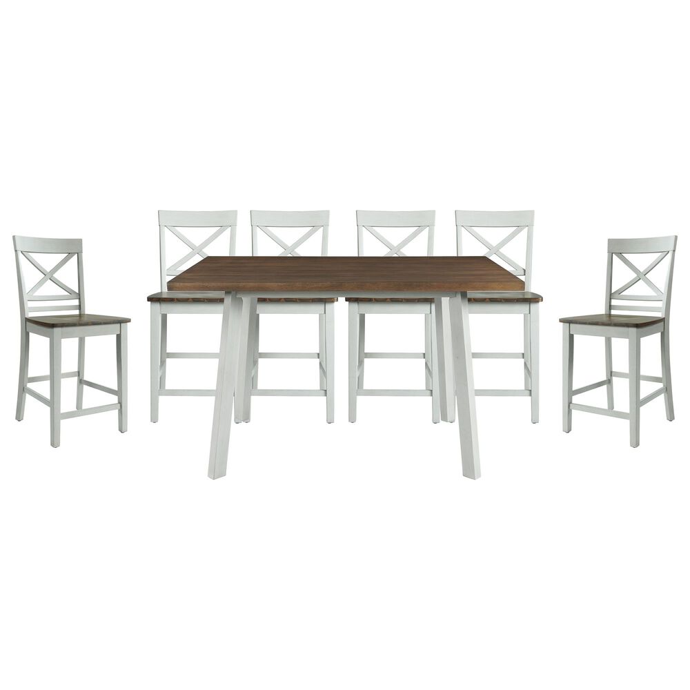 Mayberry Hill El Paso 7-Piece Counter Dining Set in Natural and Gunmetal, , large