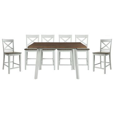 Mayberry Hill El Paso 7-Piece Counter Dining Set in Natural and Gunmetal, , large