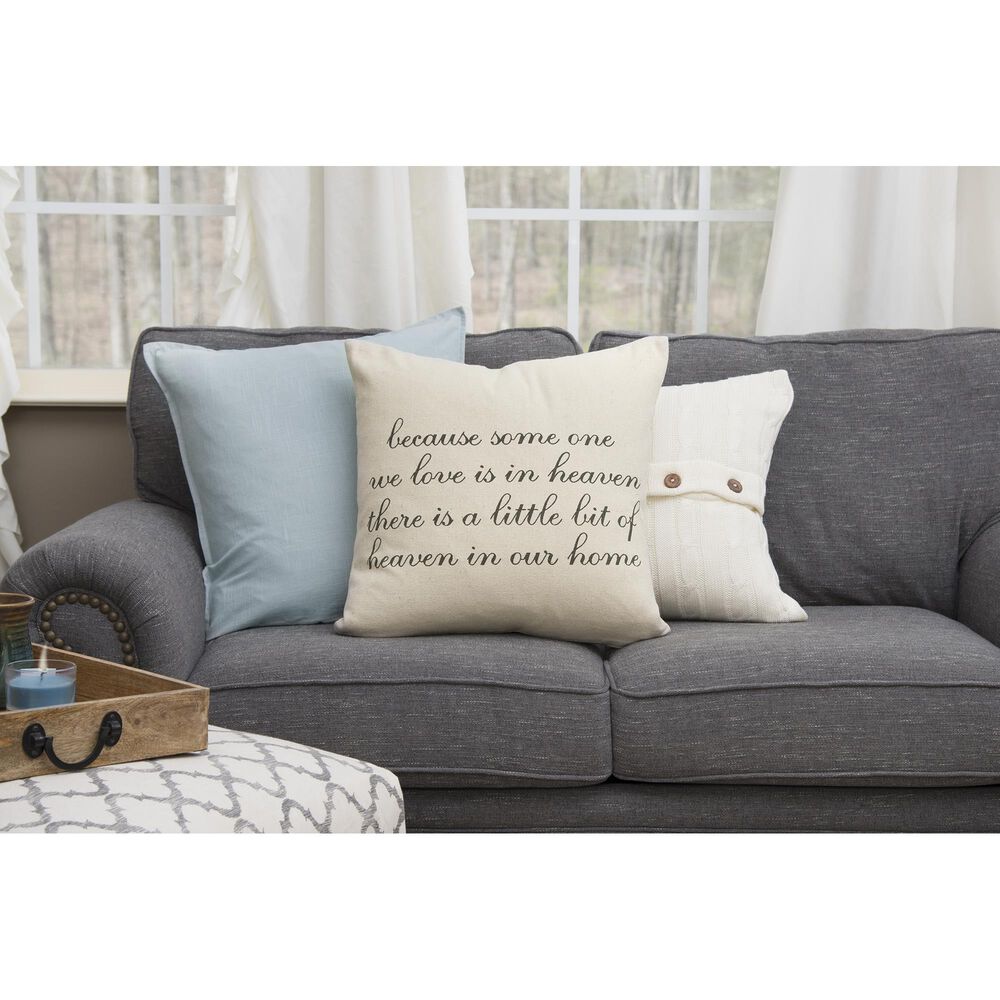 Rizzy Home Transitional Sentiment 20&quot; Down Filled Pillow in Natural, , large