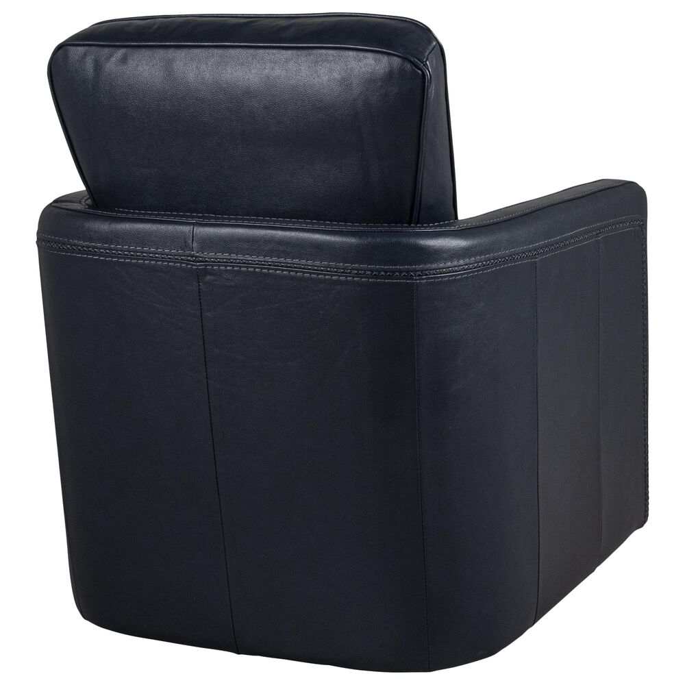 Italiano Furniture Turner Leather Swivel Glider in Blue, , large
