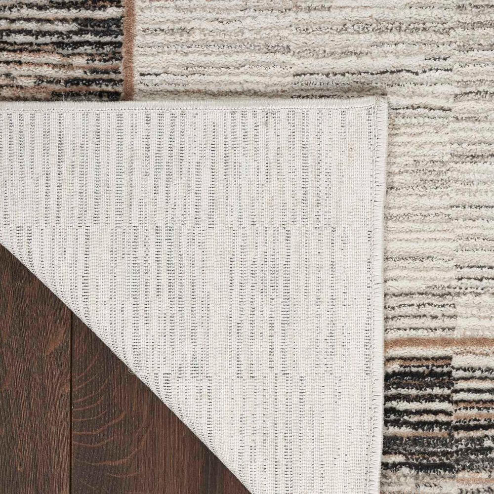 Nourison Desire Abstract 2&#39;3&quot; x 7&#39;6&quot; Grey and Black Runner, , large