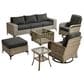 HOMLUX 8-Piece All-weather Rattan Outdoor Patio Furniture Set in Black, , large