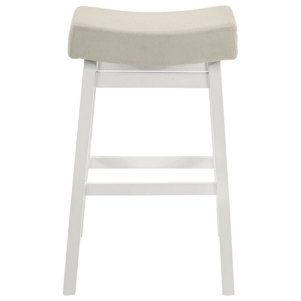 Armen Living Lenon Bar Height Stool in White, , large