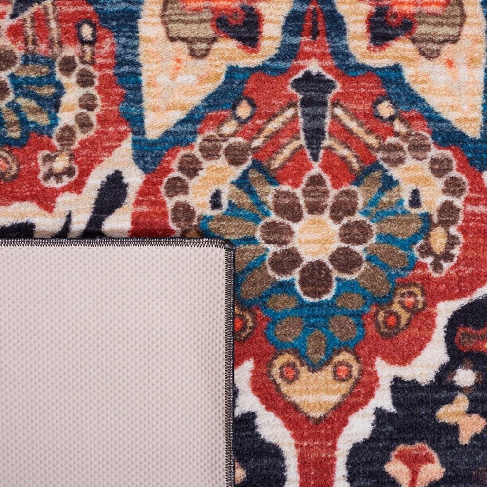 Safavieh Riviera 4&#39;5&quot; x 6&#39; Red and Navy Area Rug, , large