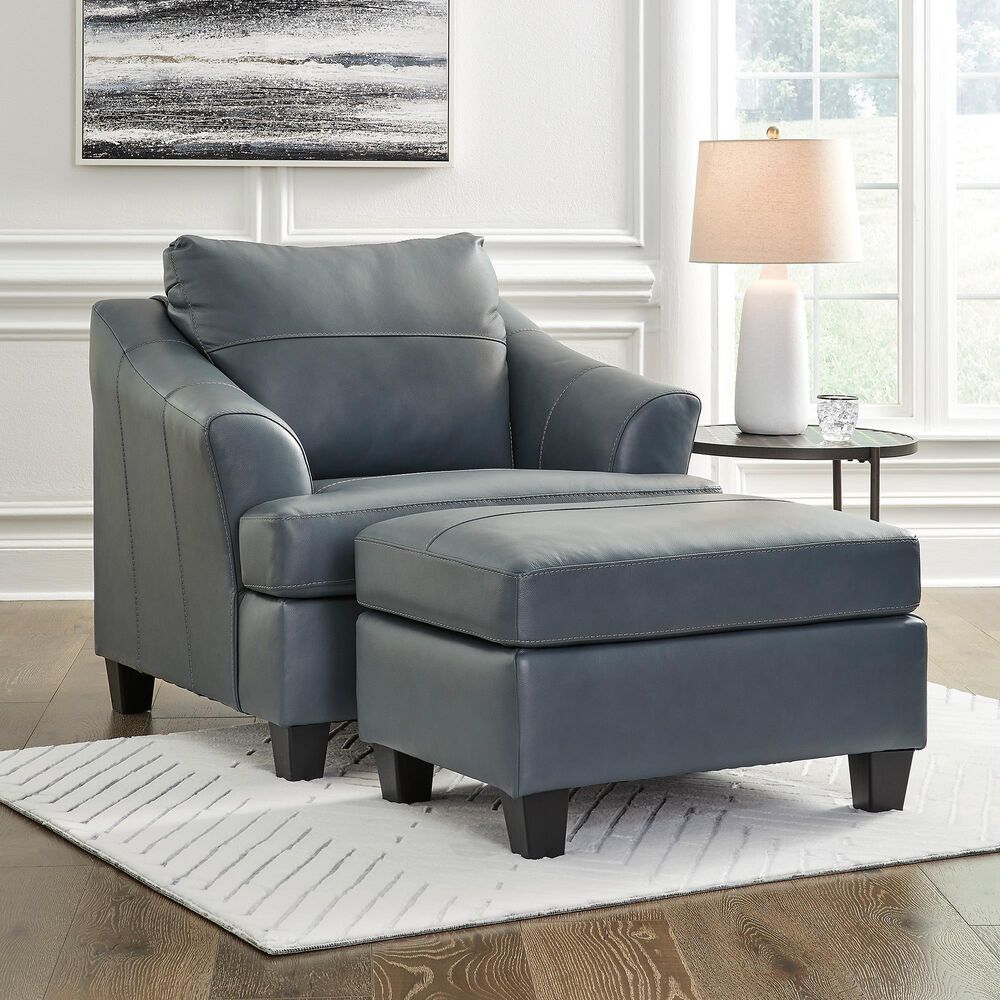 Ashley Genoa Ottoman in Steel, , large