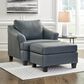 Ashley Genoa Ottoman in Steel, , large