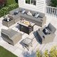 HOMLUX 10-Piece Modular Patio Conversation Set in Dark Gray, , large