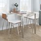 Lumisource Mason Swivel Counter Stool with White Cushion in Stainless Steel and Walnut (Set of 2), , large