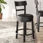 Ashley Valebeck 24" Counter Stool with Back in Antiqued Black, , large