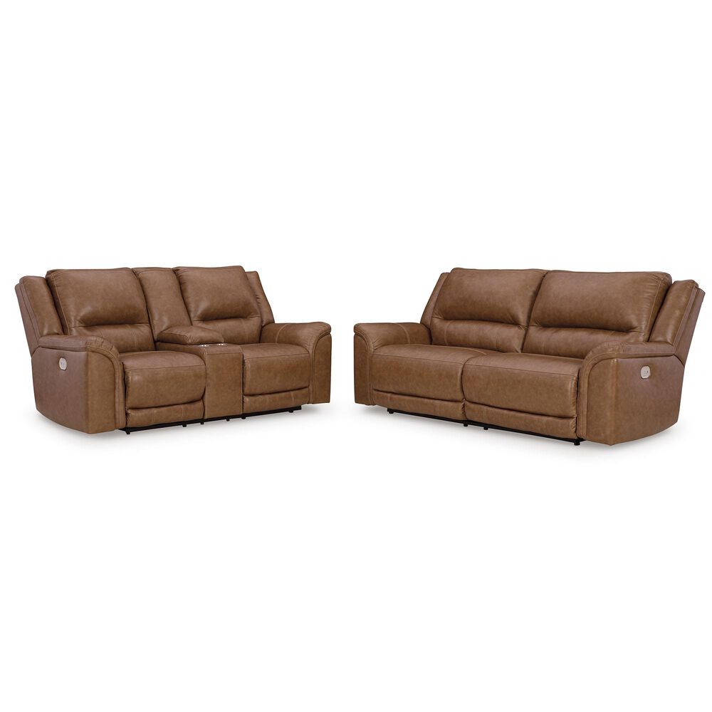 Ashley Trasimeno 2-Piece Power Reclining Living Room Set in Caramel, , large