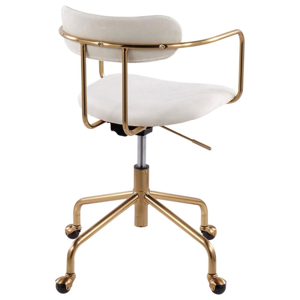 Lumisource Demi Task Chair with Cream Cushion in Gold, , large