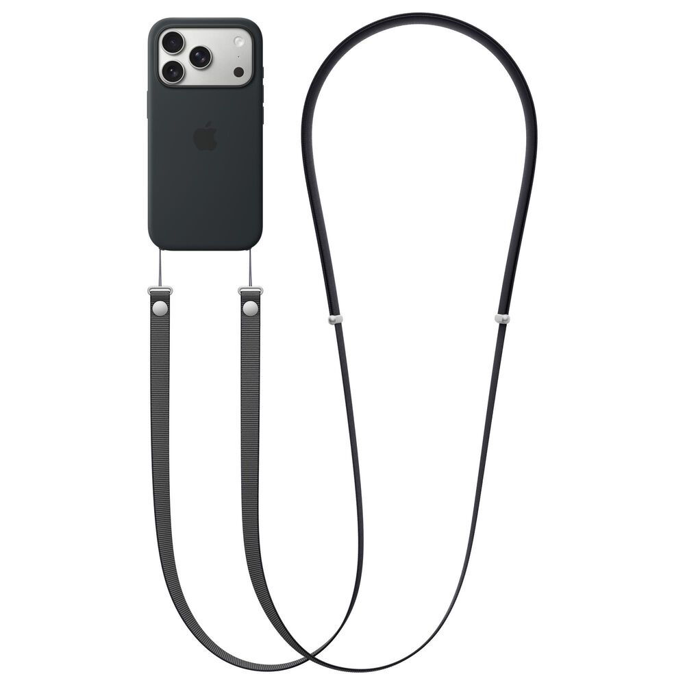 Apple Crossbody Strap in Black, , large