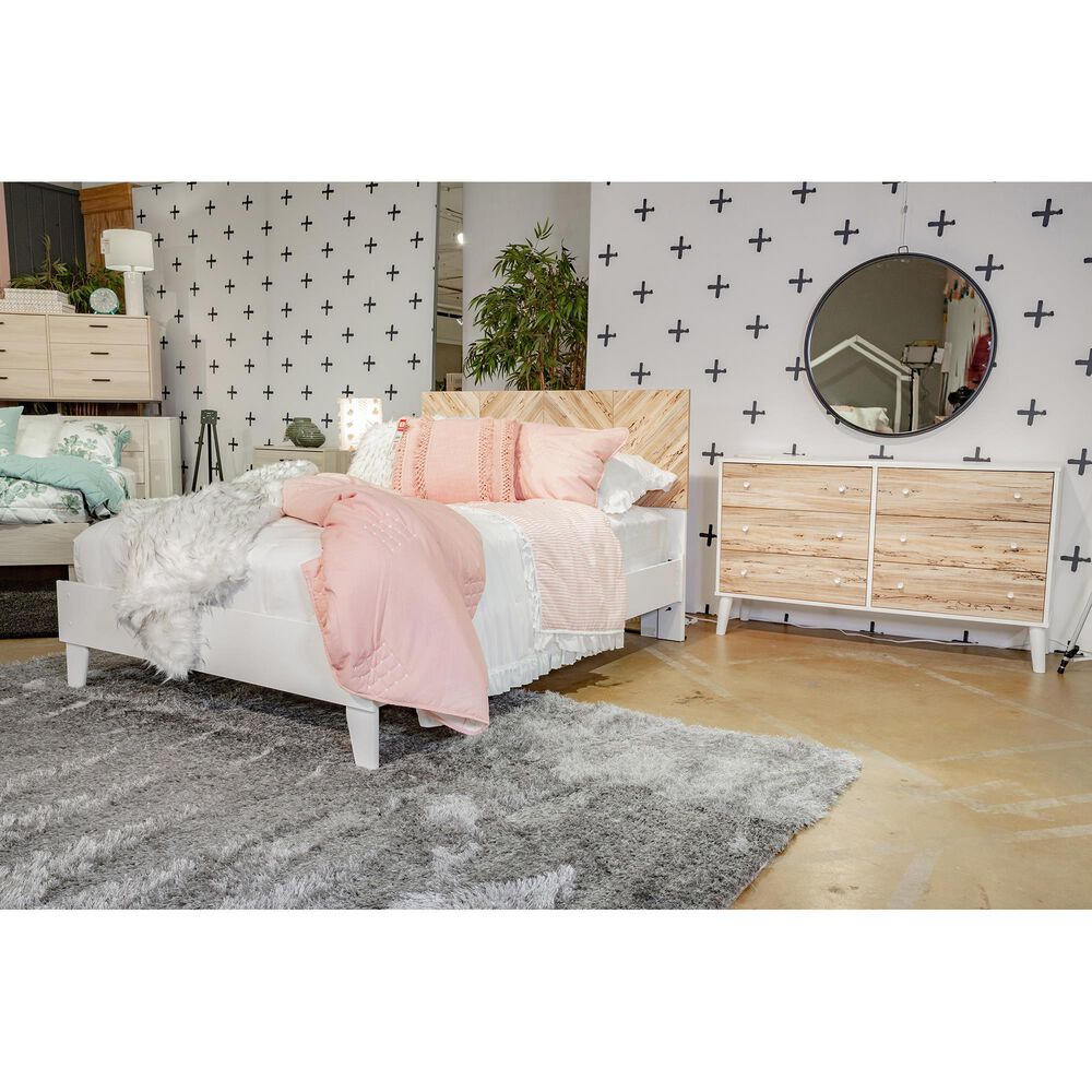 Signature Design by Ashley Piperton Full Platform Bed in Matte White and Sugarberry, , large