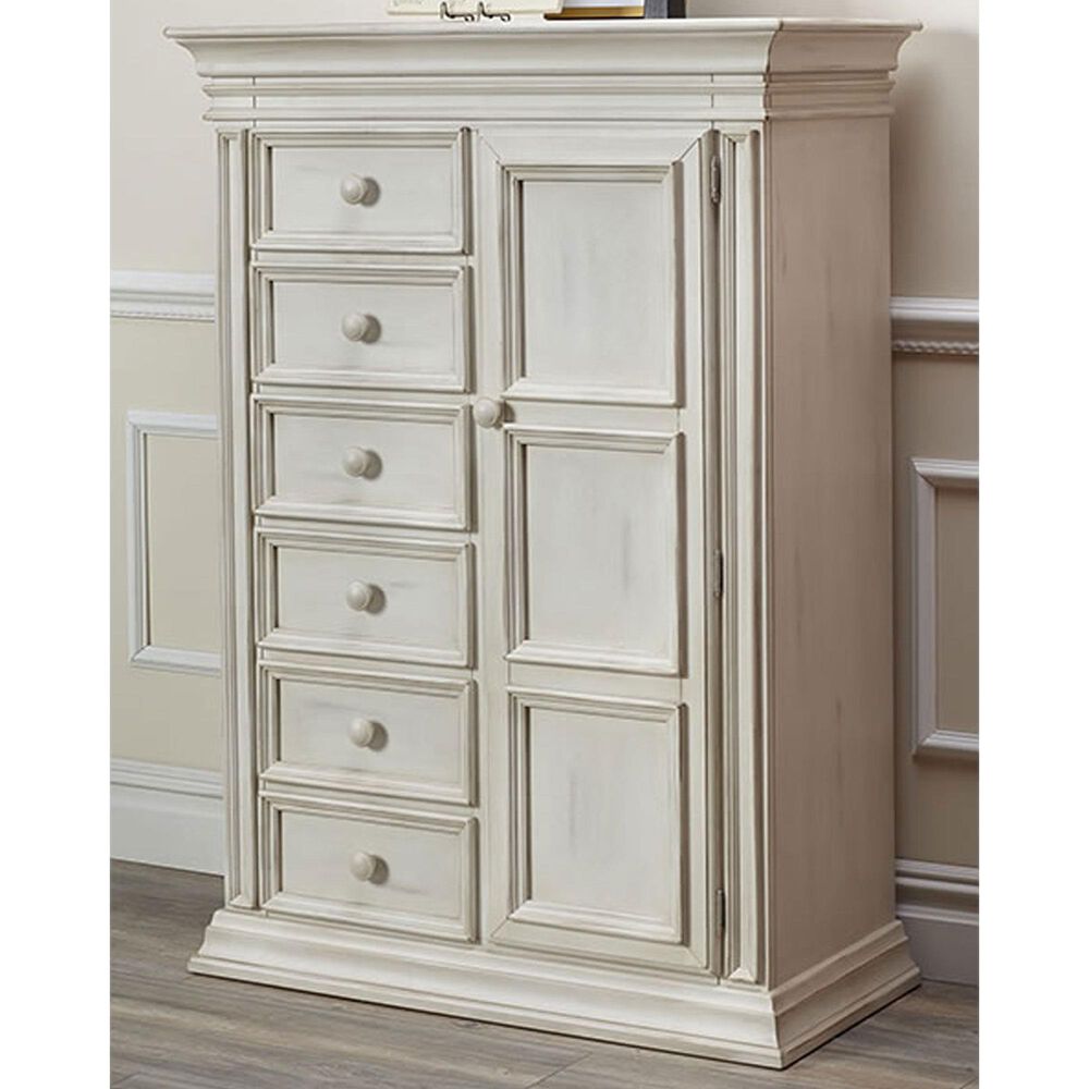 Munire Vienna 6 Drawer Chifferobe in Antique White, , large