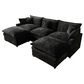 HOMLUX 107.87" Ultra-Comfort Chenille Sectional Sofa Set in Balck, , large