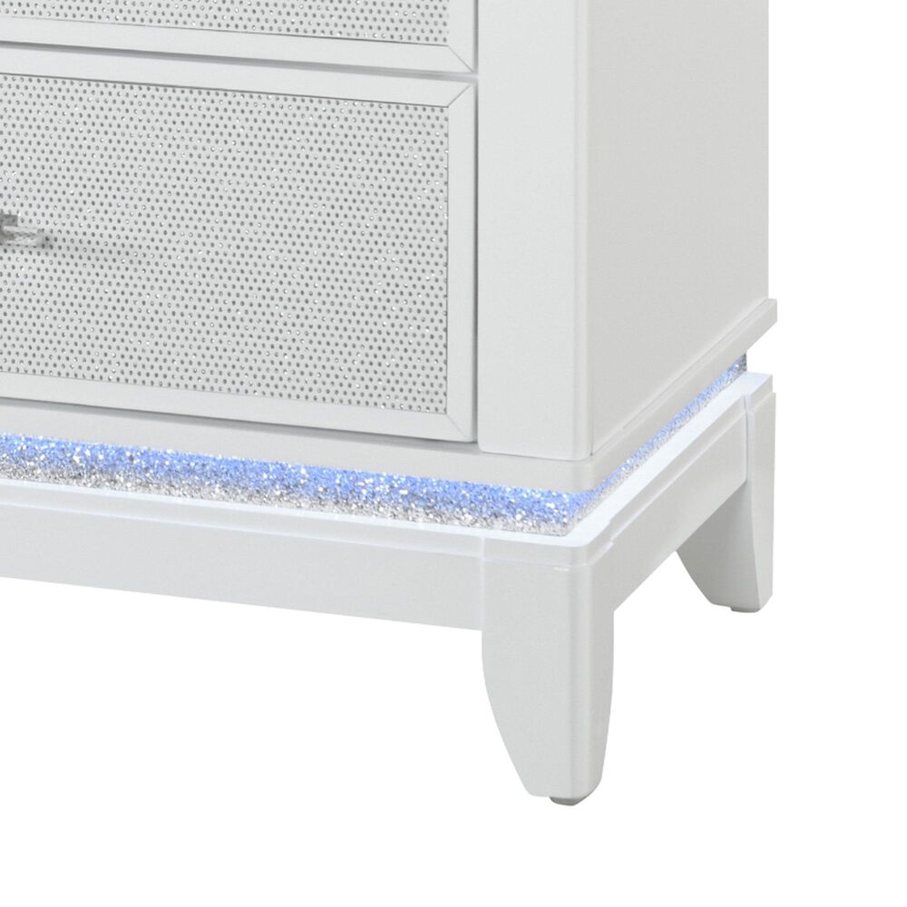 Global Furniture USA Alina 2-Drawer Nightstand with LED and USB in White, , large