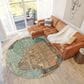 37B Boca BO11 Teal 8" Round Area Rug, , large