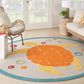 Nourison Aloha 7"10" Round Teal and Multicolor Indoor/Outdoor Area Rug, , large