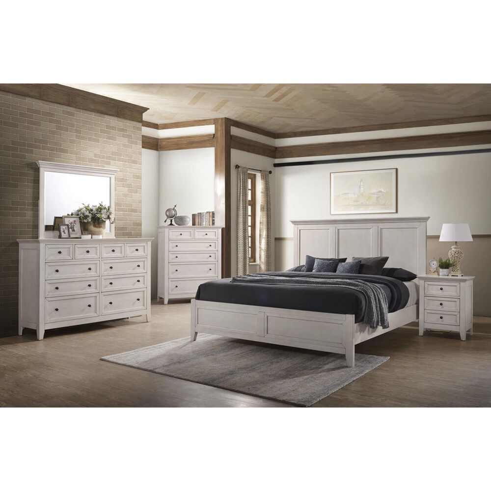 Hawthorne Furniture San Mateo Dresser Mirror in Rustic White, , large
