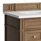 James Martin Brittany 30" Single Bathroom Vanity in Pecan with 3 cm White Zeus Silestone Top and Rectangular Sink, , large
