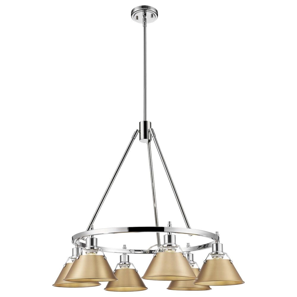 Golden Lighting Orwell 6-Light Chandelier with Brushed Champagne Bronze Shade in Chrome, , large