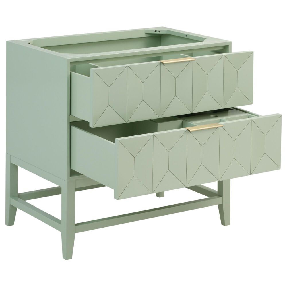 James Martin Vanities Emmeline 36" Single Vanity, Pistachio w/ 3 CM Parisien Bleu Top, , large