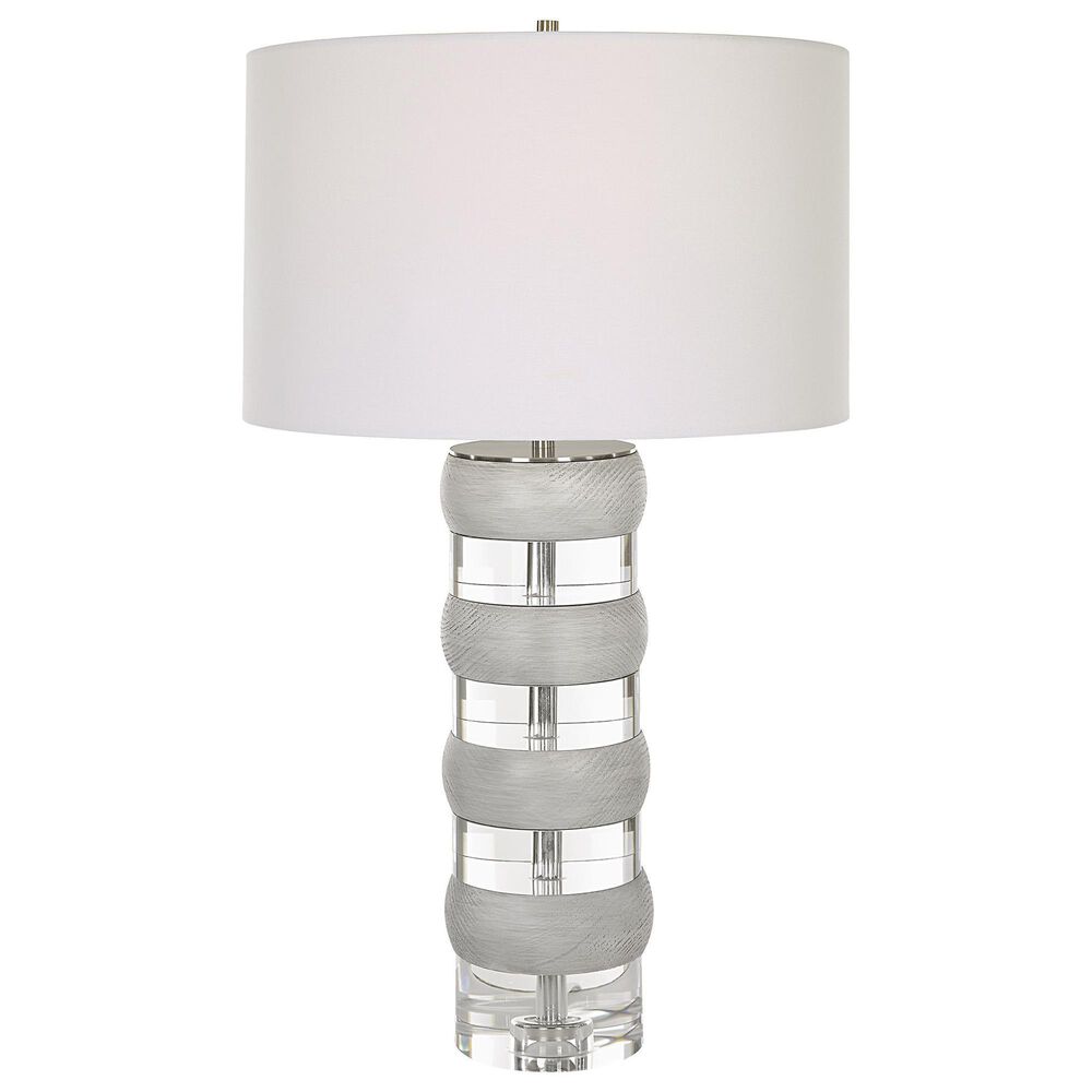 Uttermost Band Together Table Lamp in White Crystal and Brushed Nickel, , large