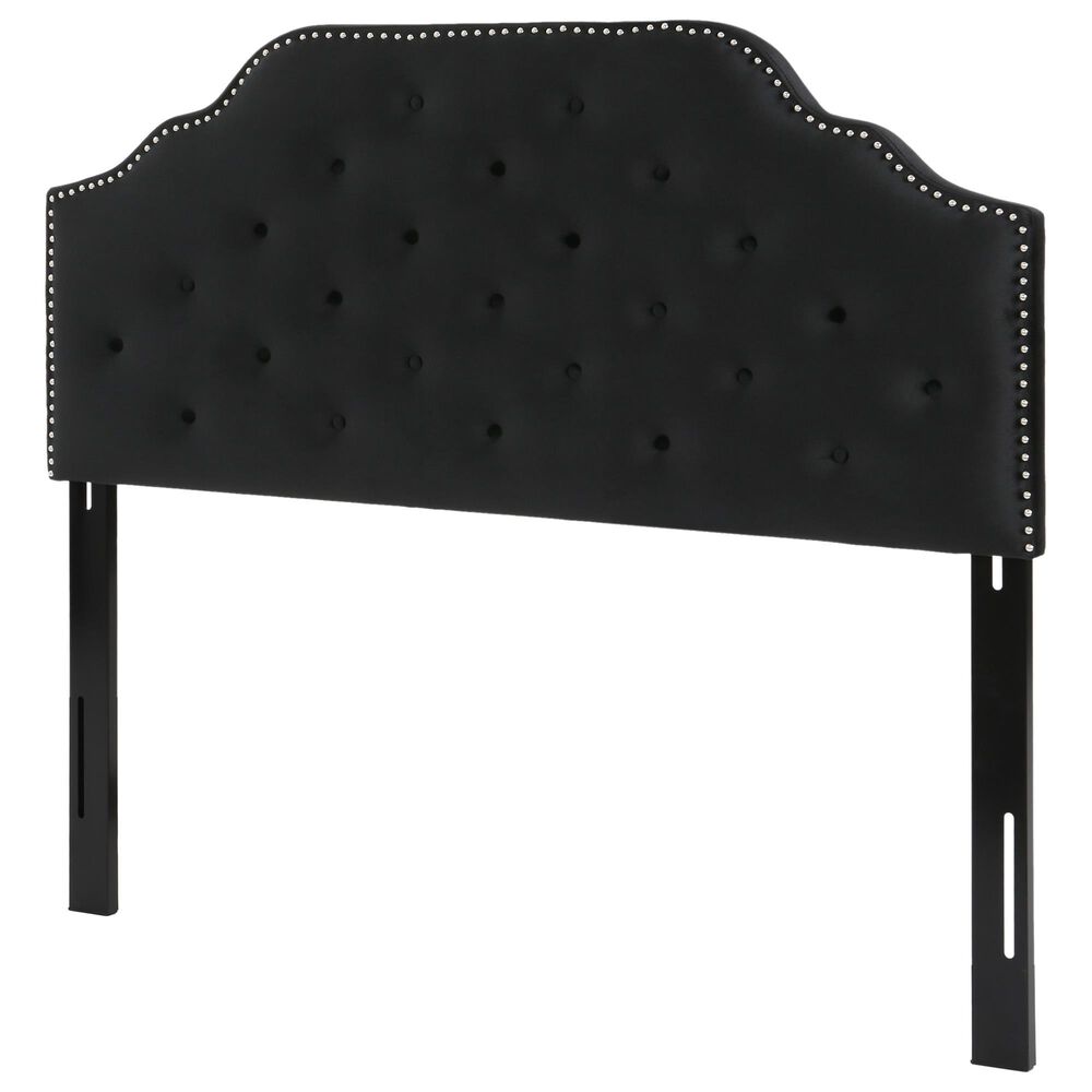 Noble House Silas Full/Queen Upholstered Headboard in Black, , large