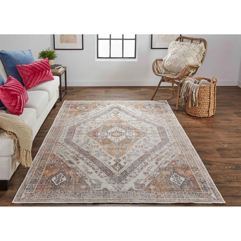 Feizy Percy 5&#39;3&quot; x 7&#39;6&quot; Tan Area Rug, , large