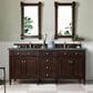 James Martin Vanities Brittany 72" Double Bathroom Vanity in Burnished Mahogany with 3 cm Parisien Bleu Quartz Top and Rectangular Sinks, , large