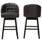 Baxton Studio Avril Swivel Bar Stool with Brown Cushion in Dark Espresso Brown (Set of 2), , large