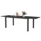 Hearth and Haven Outdoor Rectangular Dining Table with Hidden Extension Leaves in Black - Table Only, , large