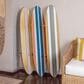 Creative Coop 65.6" x 15" Coastal Decorative Surfboard Wall Decor with Stripe Design in Light Natural and White, , large
