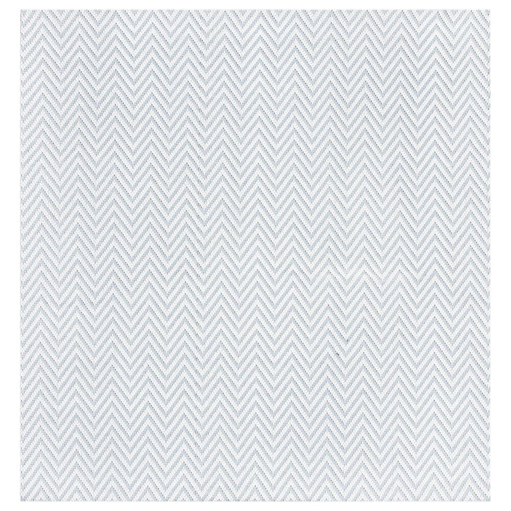 Safavieh Bermuda Chevron 6"7" Square Light Blue and Cream Indoor/Outdoor Area Performance Rug, , large
