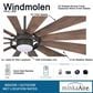 Minka-Aire Windmolen 65" Indoor/Outdoor Smart Ceiling Fan with LED Light in Oil Rubbed Bronze, , large