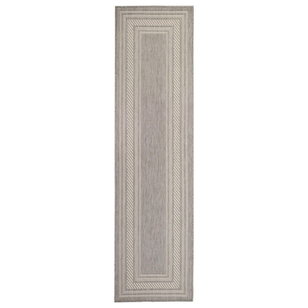 Nourison Horizon HOZ03 Grey 2&#39; x 6&#39; Indoor/Outdoor Runner, , large