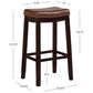 Linon Home Decor Claridge Bar Stool with Cognac Cushion in Dark Brown, , large