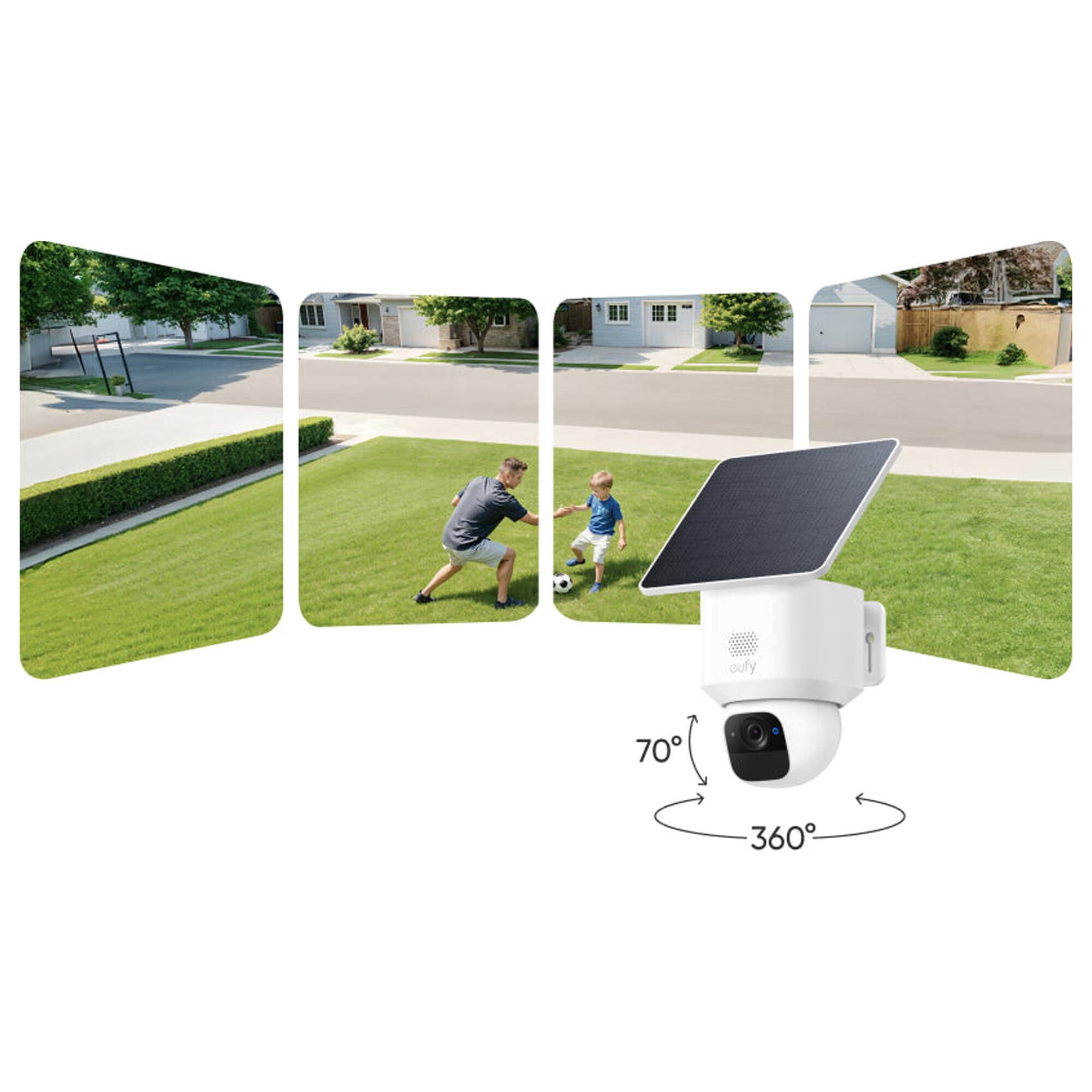 eufy E30 Outdoor SoloCam Security Camera with Solar Panel in White