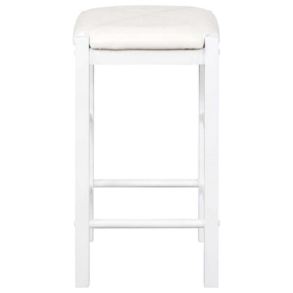 Linon Home Decor Lancer Tavern 3-Piece Counter Set with Faux Marble Top in Crisp White, , large