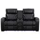 Titanic Furniture All Star Power Reclining Loveseat with Power Headrest in Black, , large