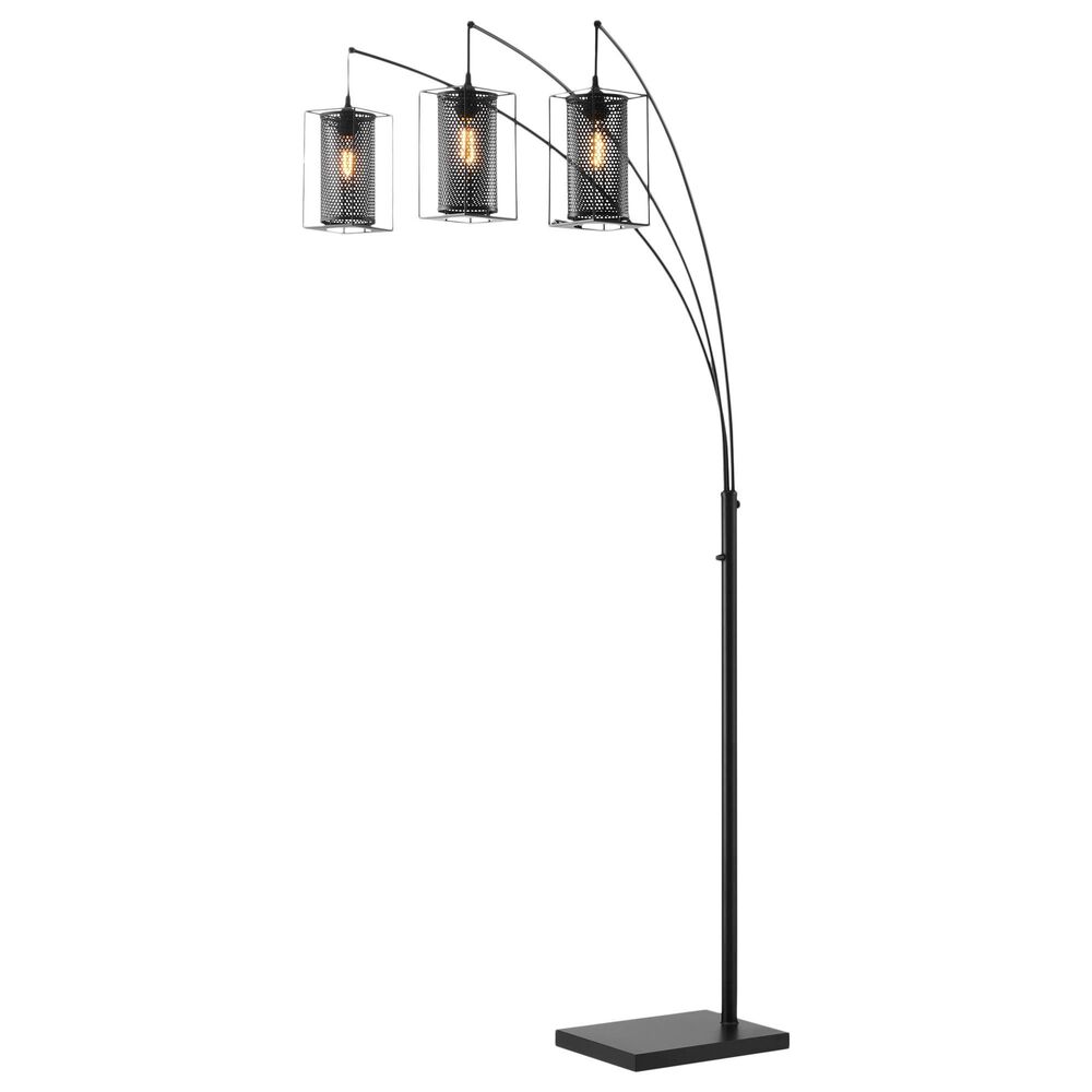 Lite Source Stein 3-Lite Arc Floor Lamp with Edison Bulb in Black, , large