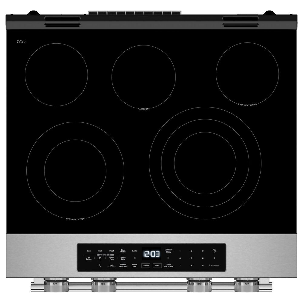 KitchenAid 2-Piece Kitchen Package with 30" Slide-In Smart Electric Range and 30" Over-the-Range Microwave Oven in PrintShield Stainless Steel, , large