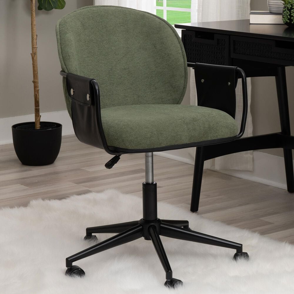 Linon Home Decor Karri Office Chair in Olive Green, , large