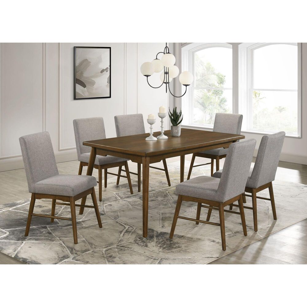 Mayberry Hill Malibu Dining Table and 6 Side Chairs in Walnut, , large