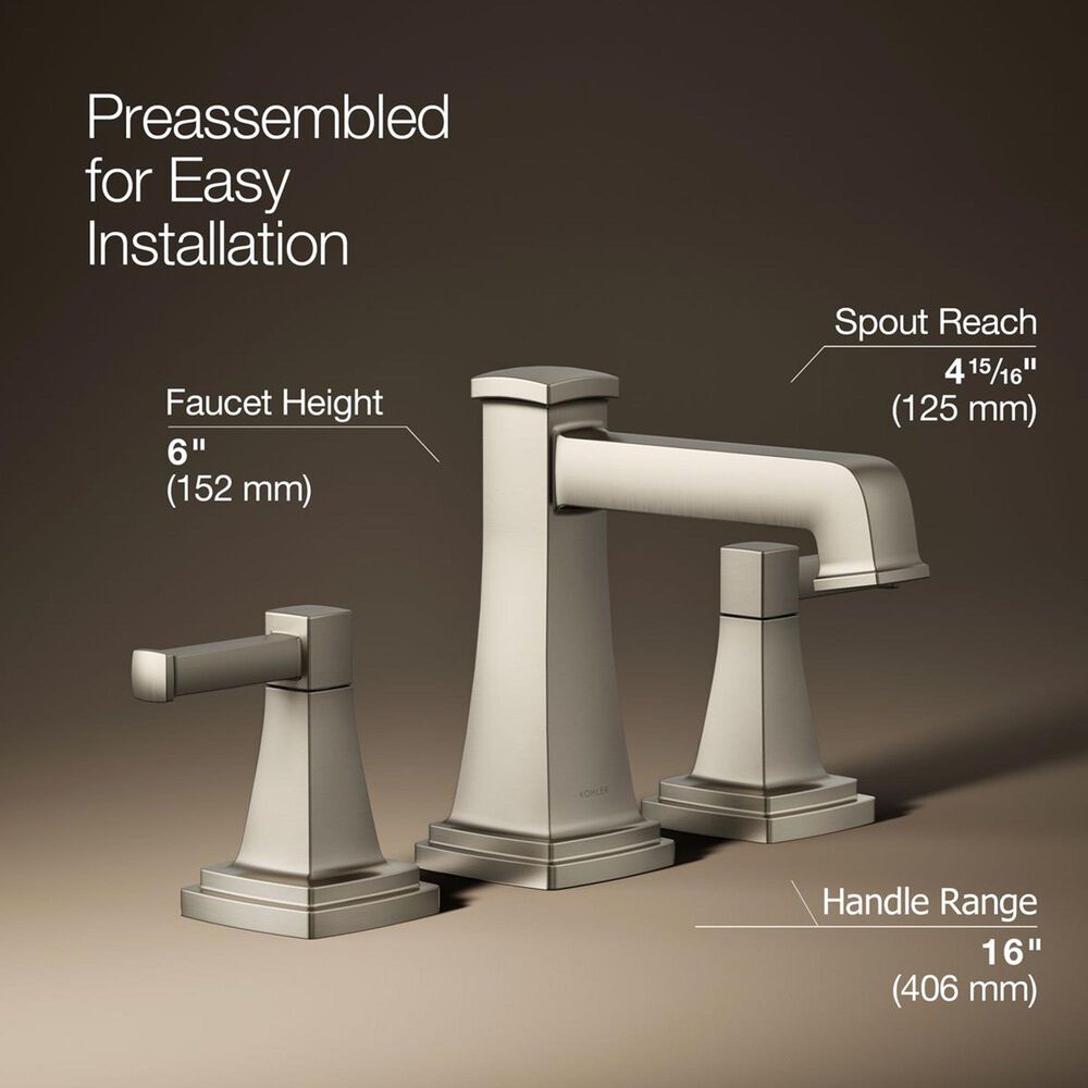 Kohler Riff Widespread Bathroom Sink Faucet in Vibrant Brushed Nickel, , large