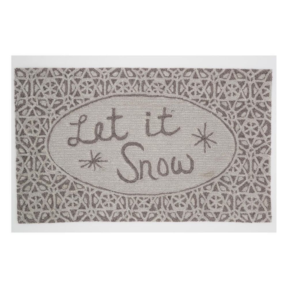 Loloi Let It Snow AFT26447 2"3" x 3"8" Gray Door Mat, , large