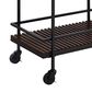 Furniture of America Stapleton Bar Serving Cart in Black, Gold, White and Walnut, , large